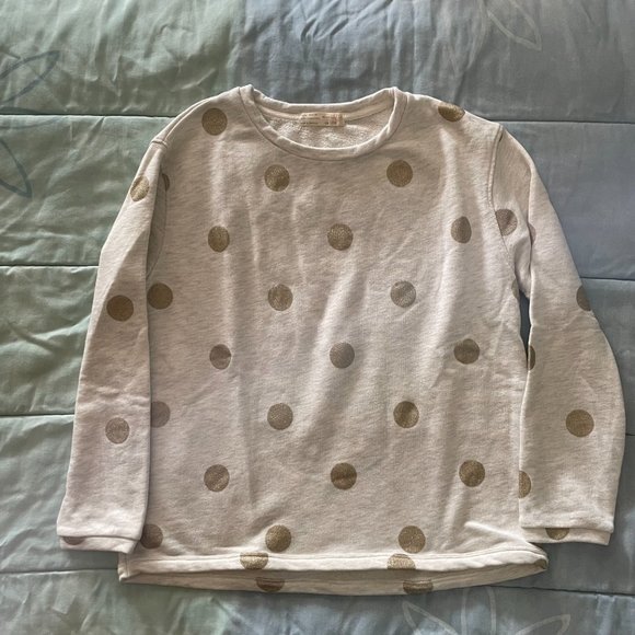 Zara Girls Cream and Gold Polka Dot Sweater - Picture 2 of 6
